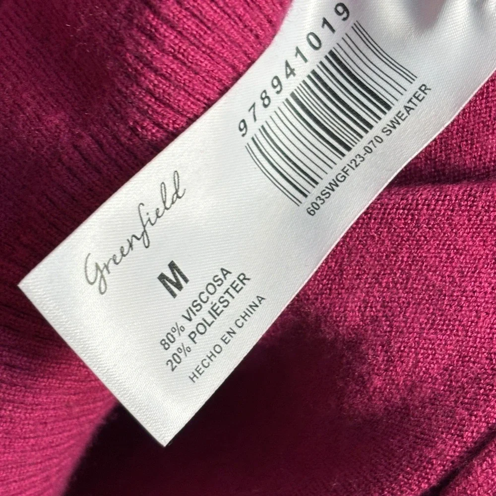 Greenfield Medium Floral Embroidered Sweater Pink Long Sleeve Cottagecore